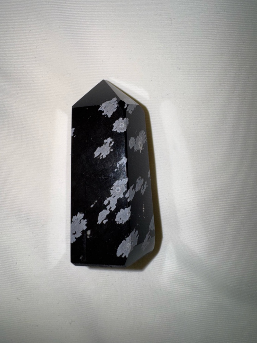 Snowflake Obsidian Polished Point - Black with Gray Spots